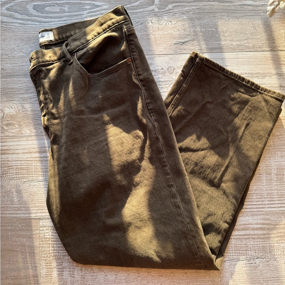 Brown straight leg Abercrombie jeans